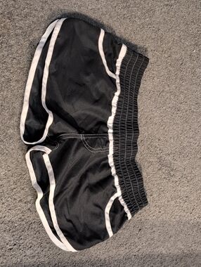 Hobie Black Shorts with White Stitching and Red Logo Tag